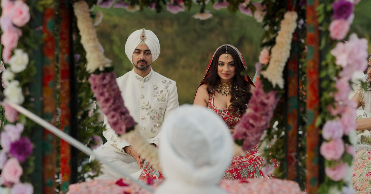A Sikh wedding celebration with family